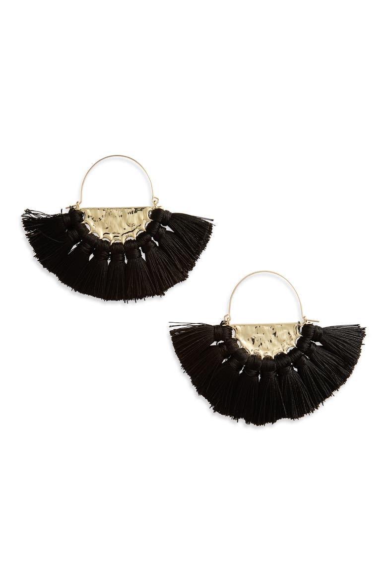 Oversize Fan Earrings, Main, color, GOLD/ BLACK