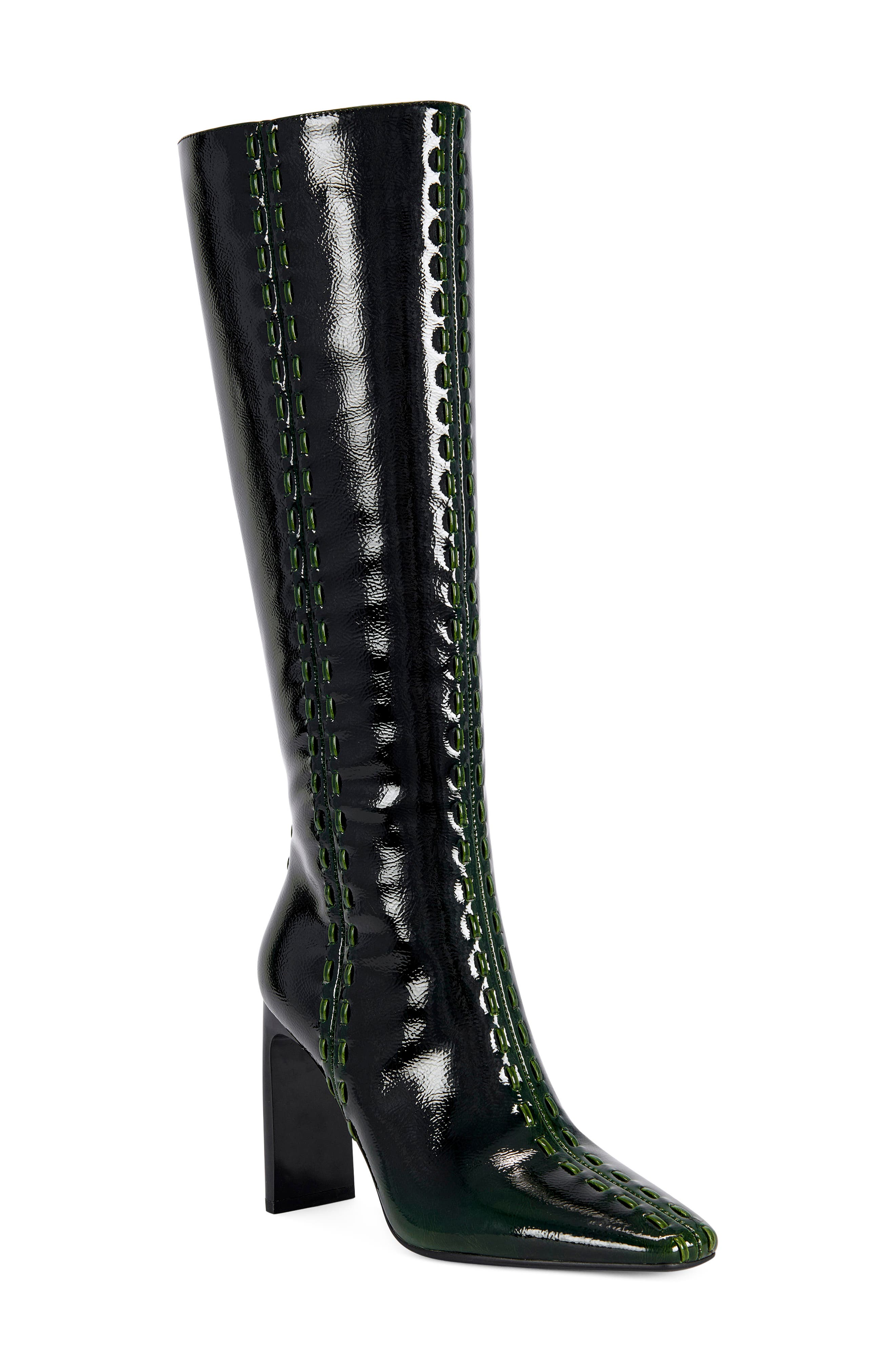 Jexa Faux Leather Knee High Boot, Main, color, GREEN MULTI