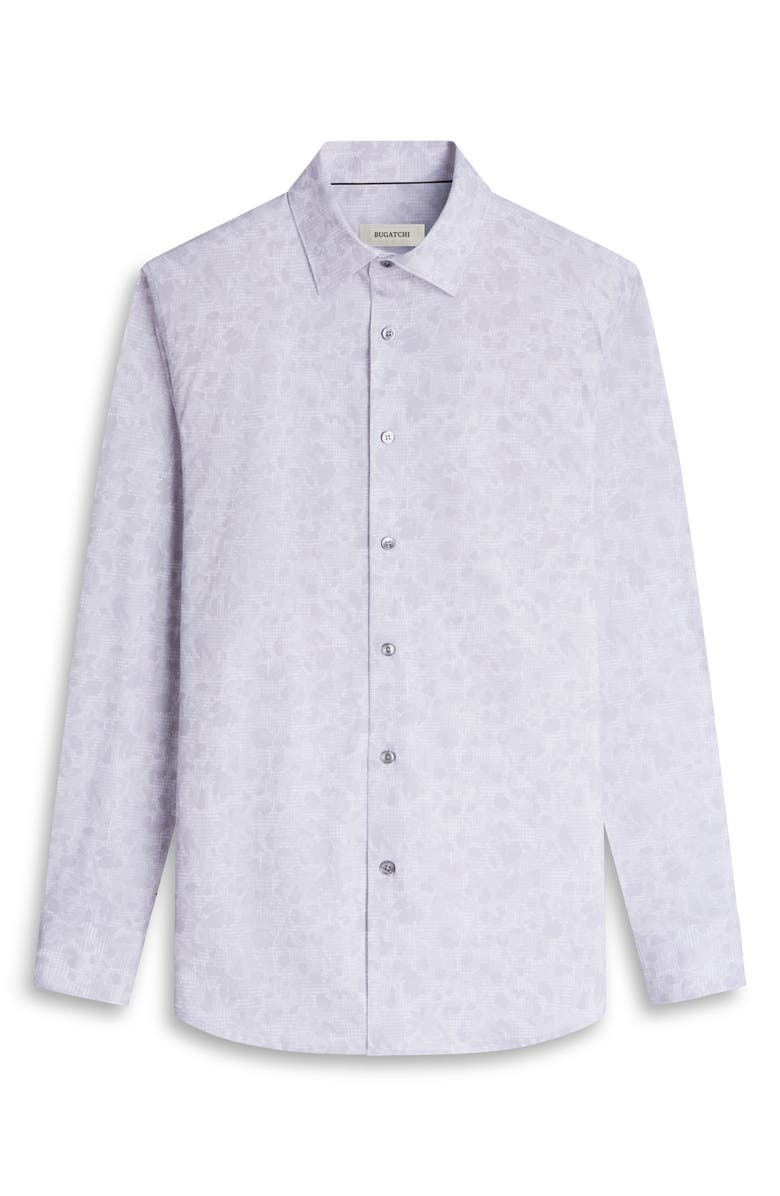 Bugatchi James OoohCotton<sup>®</sup> Floral Abstract Print Button-Up Shirt, Alternate, color, Platinum