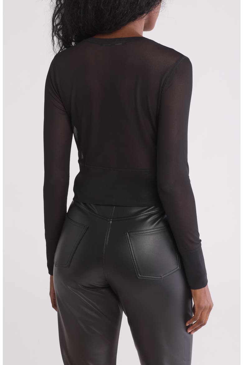 Long Sleeve Power Knit Mesh Crop Top, Alternate, color, BLACK