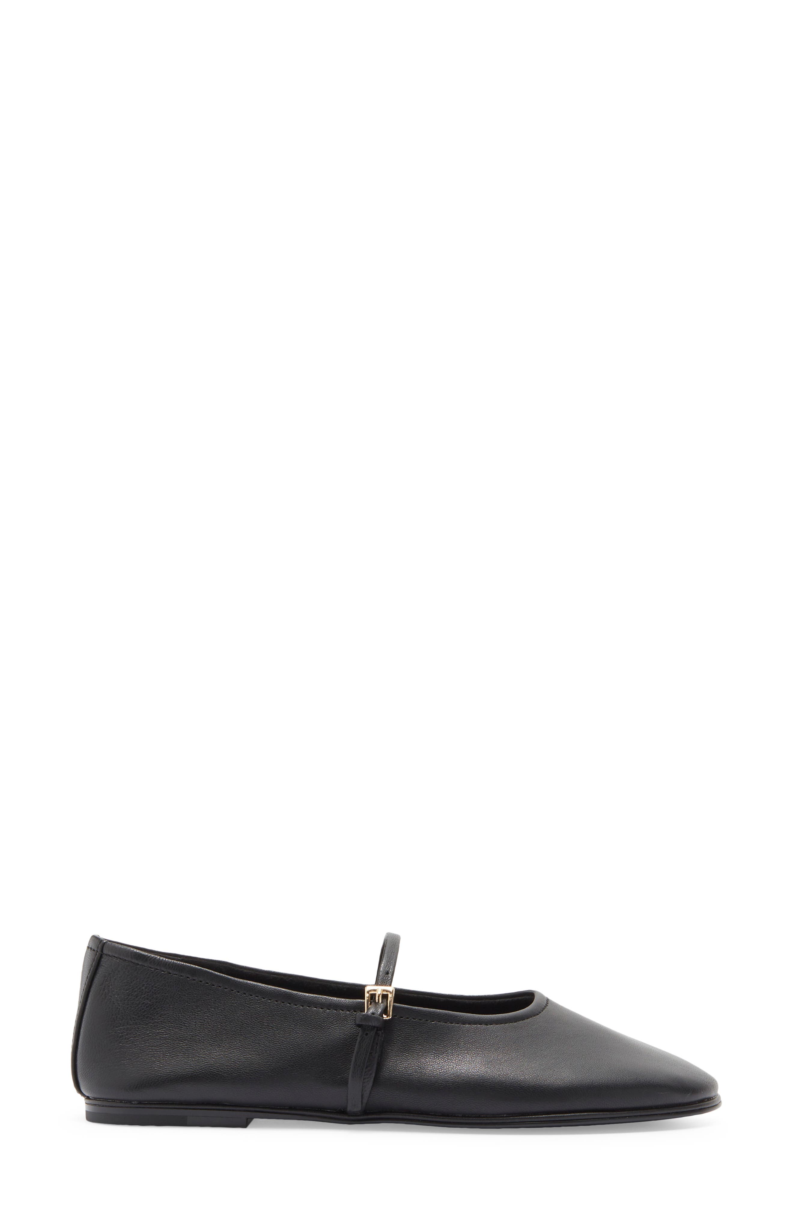 Magda Leather Mary Jane Flat, Alternate, color, BLACK LEATHER
