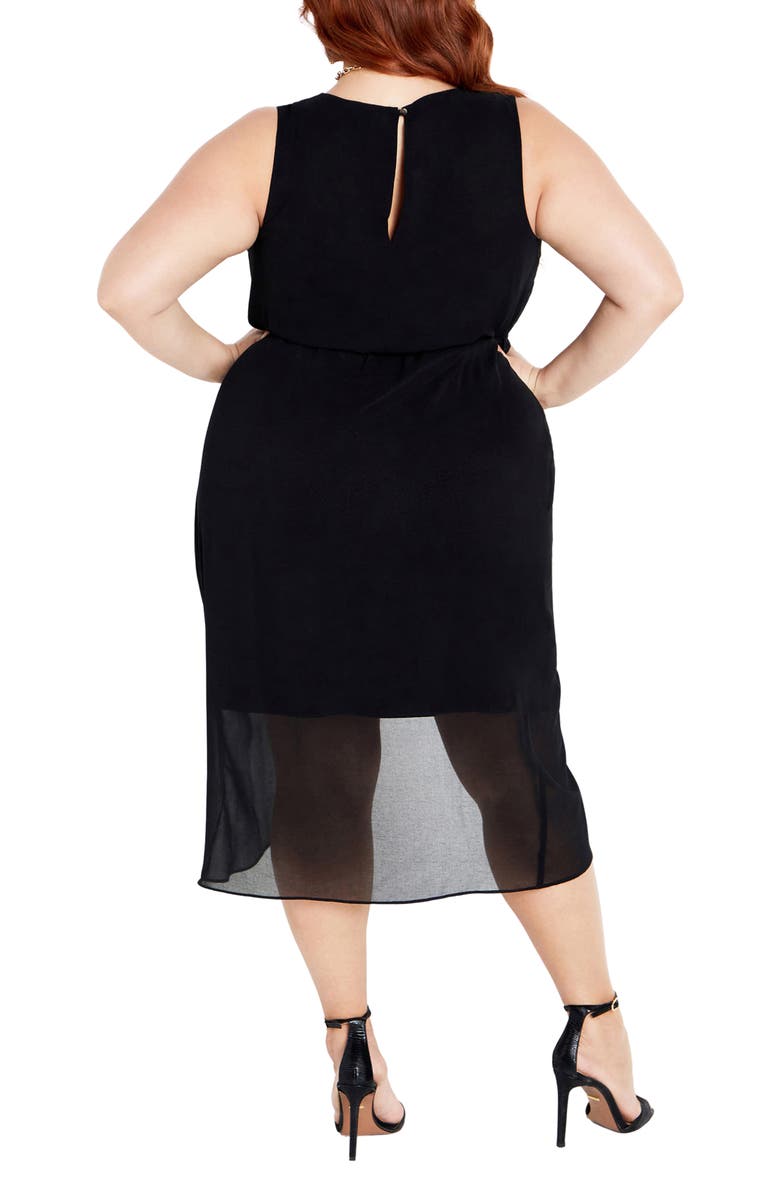 City Chic Zayla Faux Wrap Sheath Dress, Alternate, color, Black