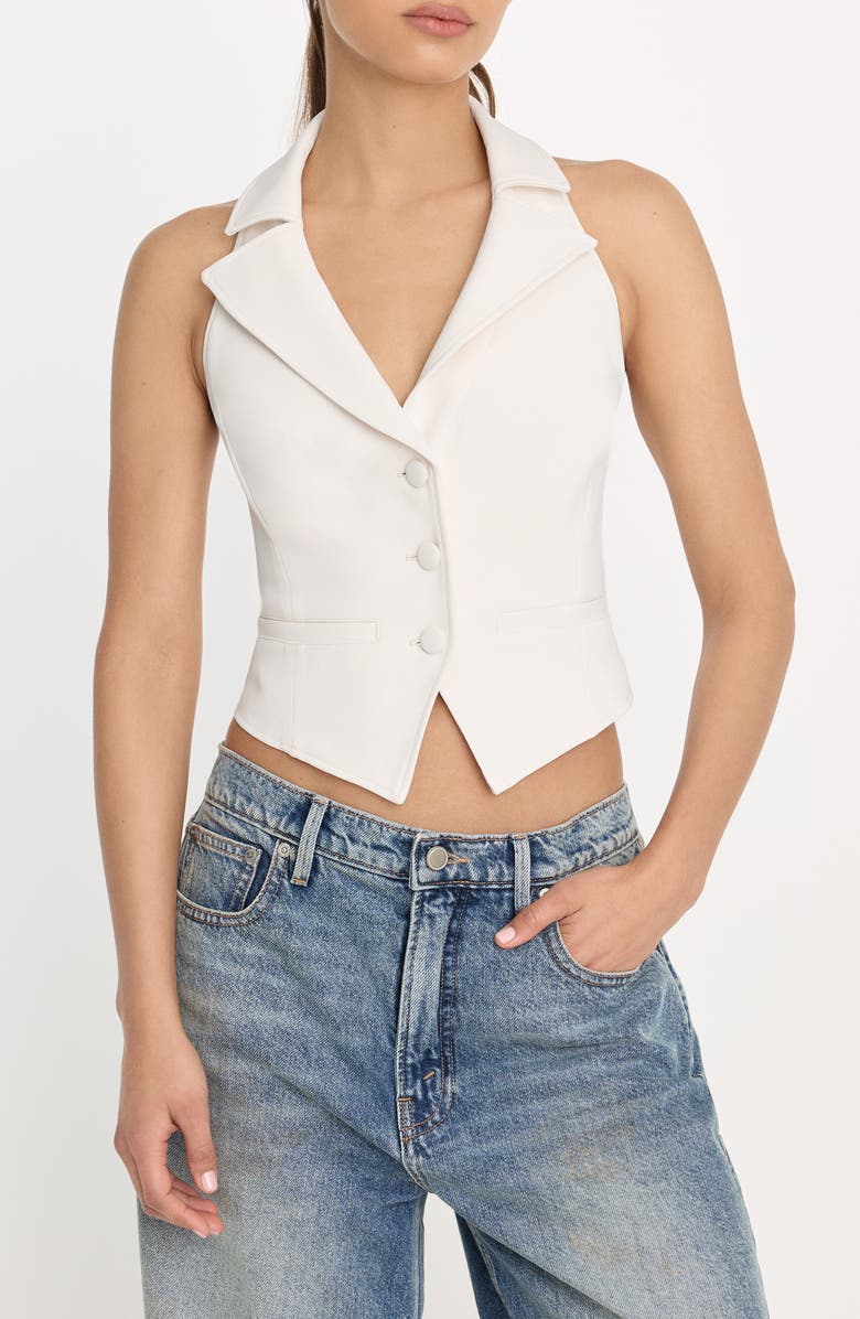 Good American Luxe Suiting Halter Vest, Main, color, Soft Shell