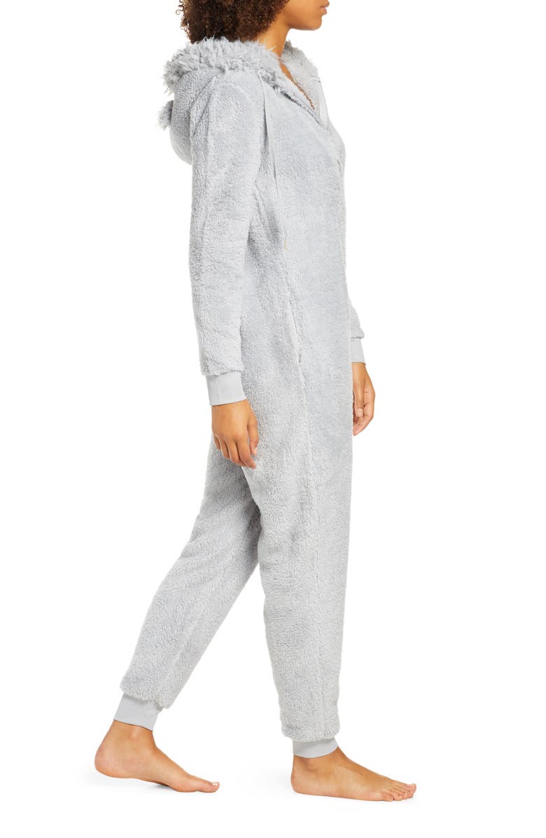 Honeydew Intimates Snowed In Zip Hooded Jumpsuit, Alternate, color, 