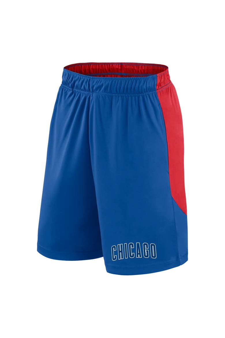 Men's Fanatics Royal/Red Chicago Cubs Launch Polyester Shorts, Alternate, color, Royal