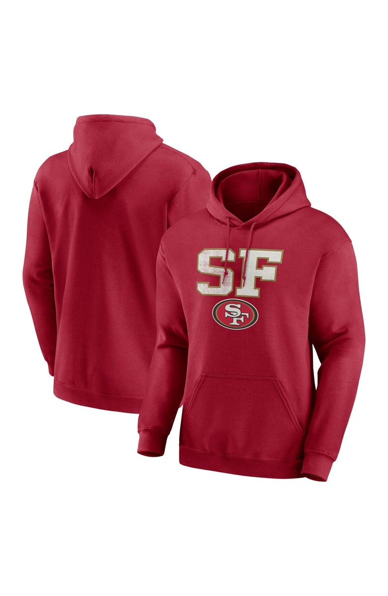 FANATICS Men's Fanatics Branded Scarlet San Francisco 49ers Scoreboard Pullover Hoodie, Main, color,