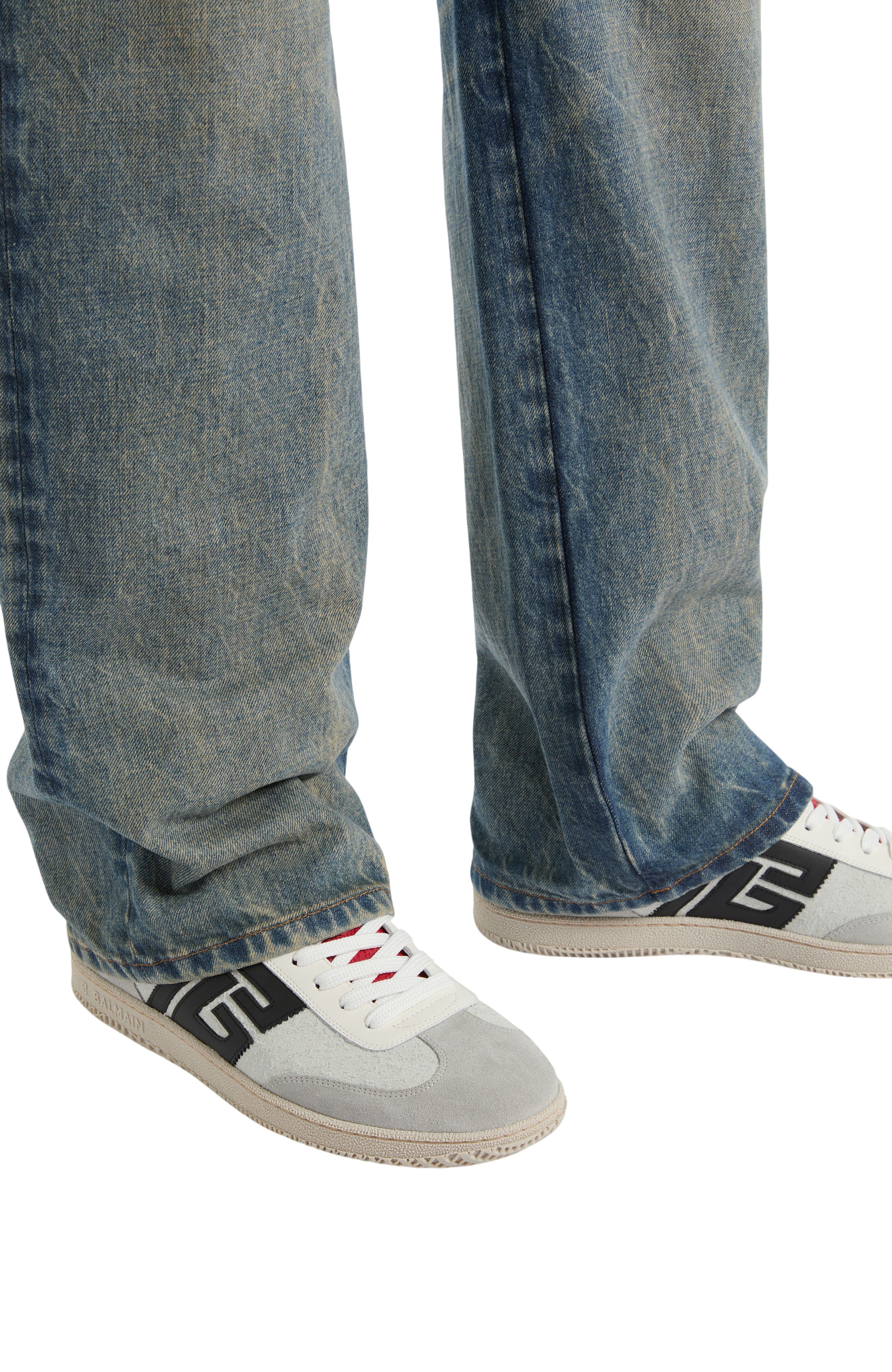Swan Suede and Smooth Leather Trainers, Alternate, color, multicolor