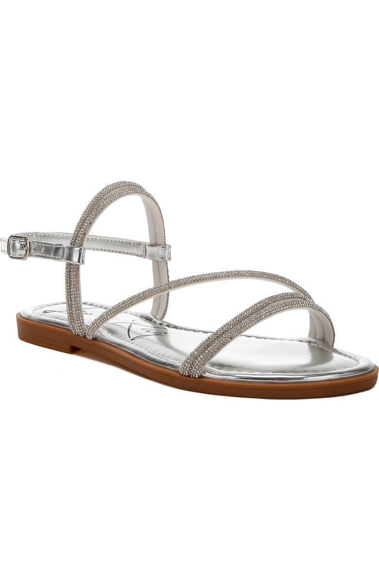 LONDON RAG Bawley Crystal Embellished Flat, Main, color, Silver