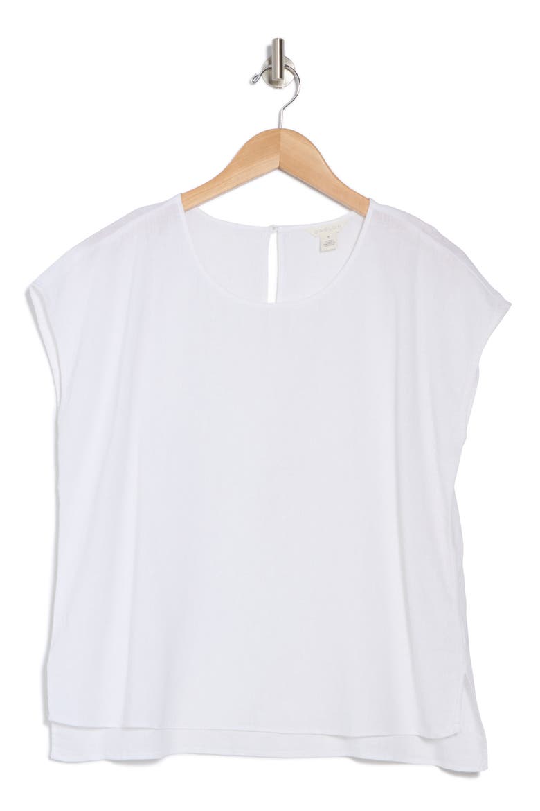 Easy Linen Blend Popover Top, Alternate, color, WHITE