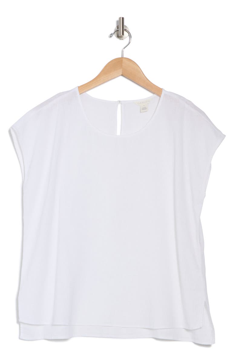 Caslon<sup>®</sup> Easy Linen Blend Popover Top, Alternate, color, White