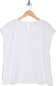 Caslon® Easy Linen Blend Popover Top