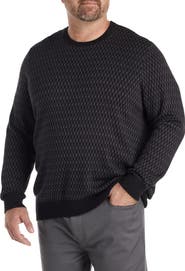 Perry Ellis Big & Tall Textured Crewneck Sweater