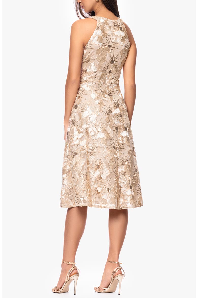 Sequin Soutache Lace Sleeveless Cocktail Dress, Alternate, color, CHAMPAGNE