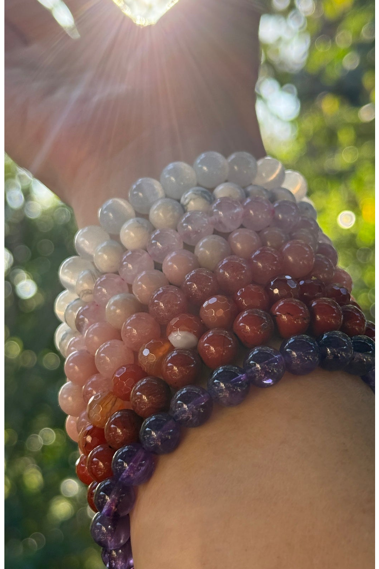Crystal Healing Beaded Bracelet, Alternate, color, Rhodonite
