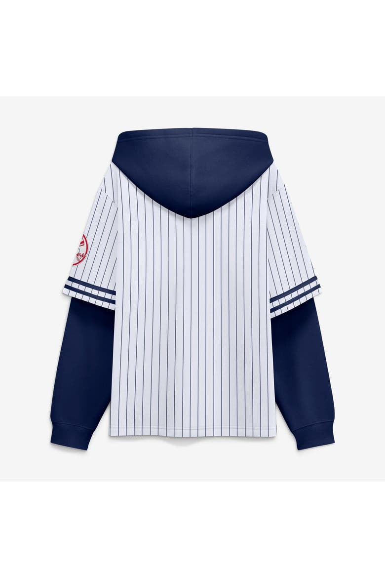 Men's Fanatics White/Navy New York Yankees Relaxed Fit Layered Pinstripe Hoodie, Alternate, color, White