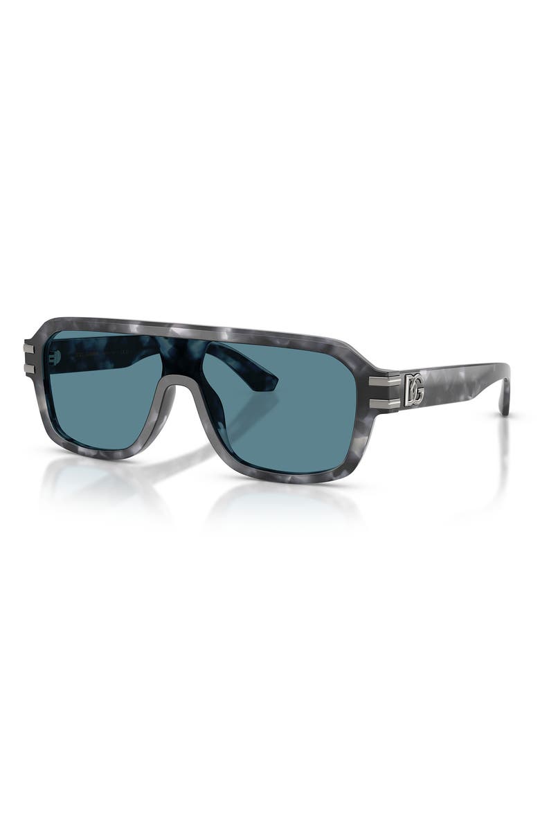 Dolce&Gabbana 127mm Pilot Sunglasses, Alternate, color, Grey Havana / Grey