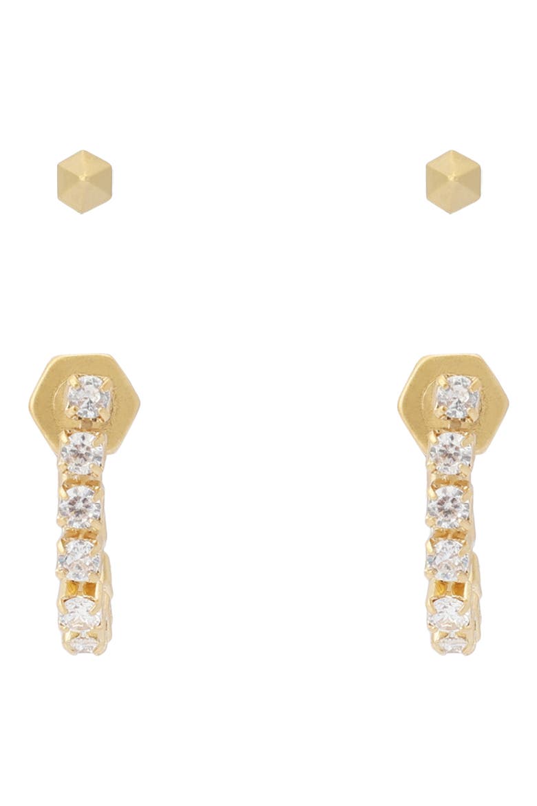 Crystal Front-Back Stud Earrings Set, Alternate, color, CRYSTAL