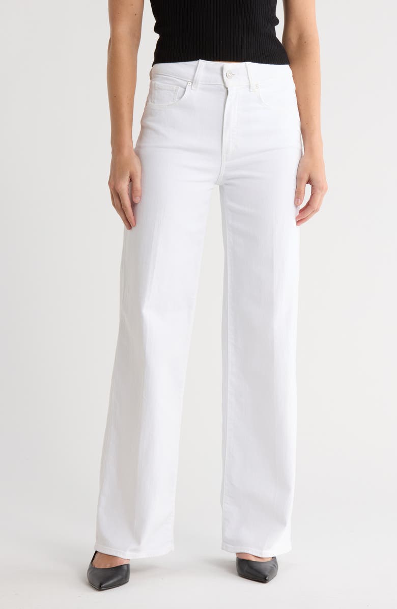 PAIGE Sasha High Waist Wide Leg Jeans, Main, color, Soft Ivory