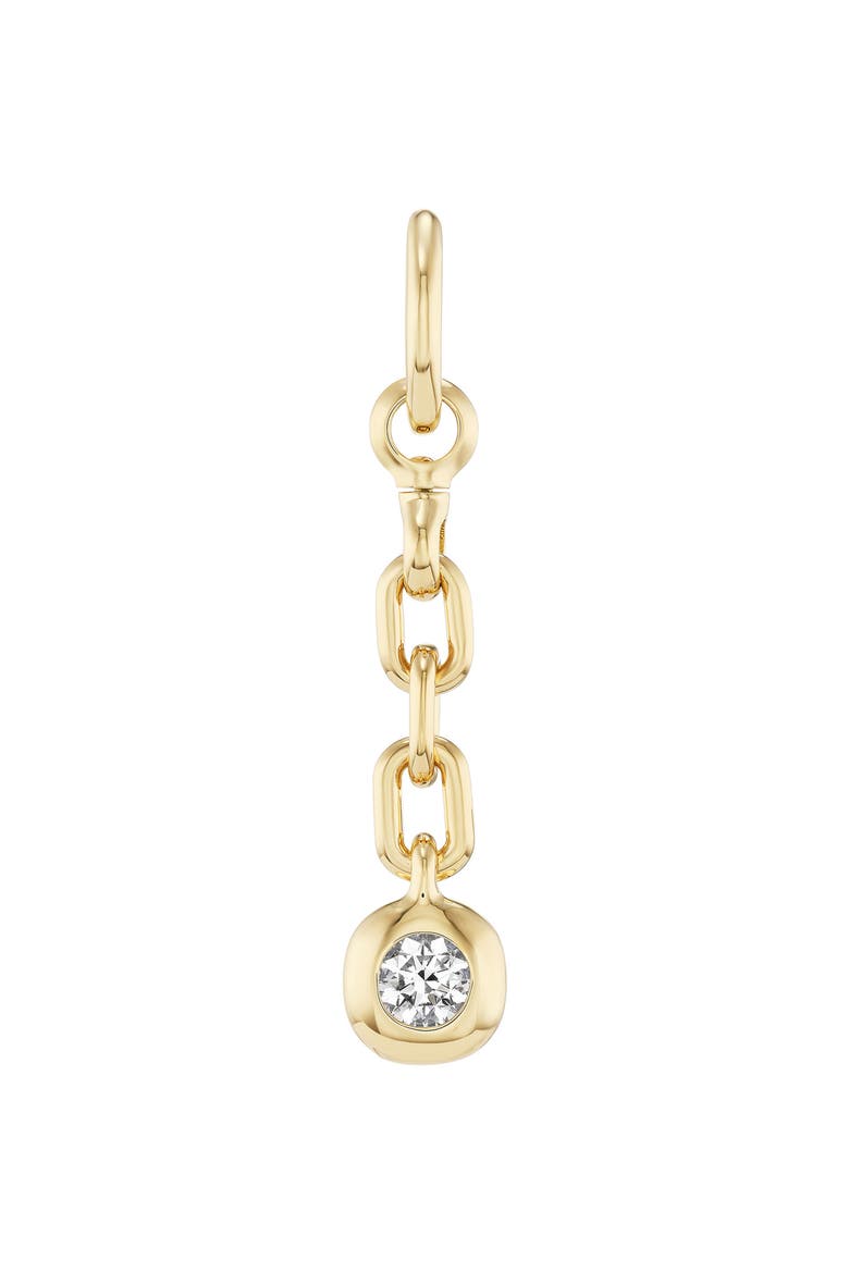 Carriage Bezel Set Diamond Chain Drop Pendant, Main, color, GOLD