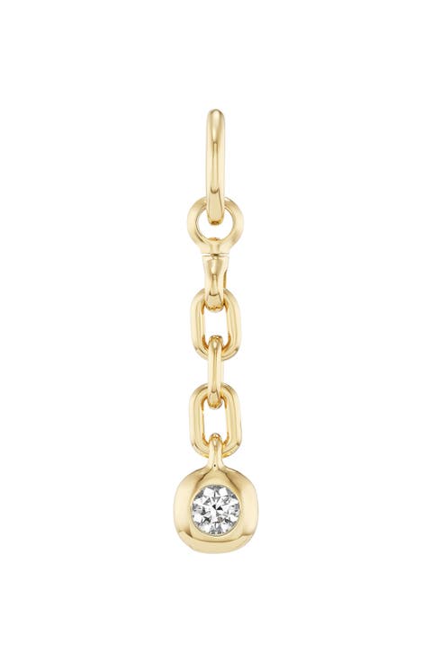 Carriage Bezel Set Diamond Chain Drop Pendant