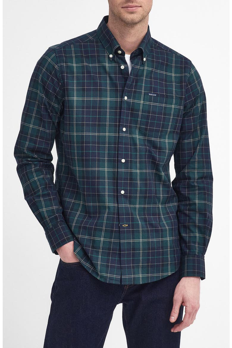 Wetheram Tailored Fit Button-Down Shirt, Main, color, GREEN LOCH