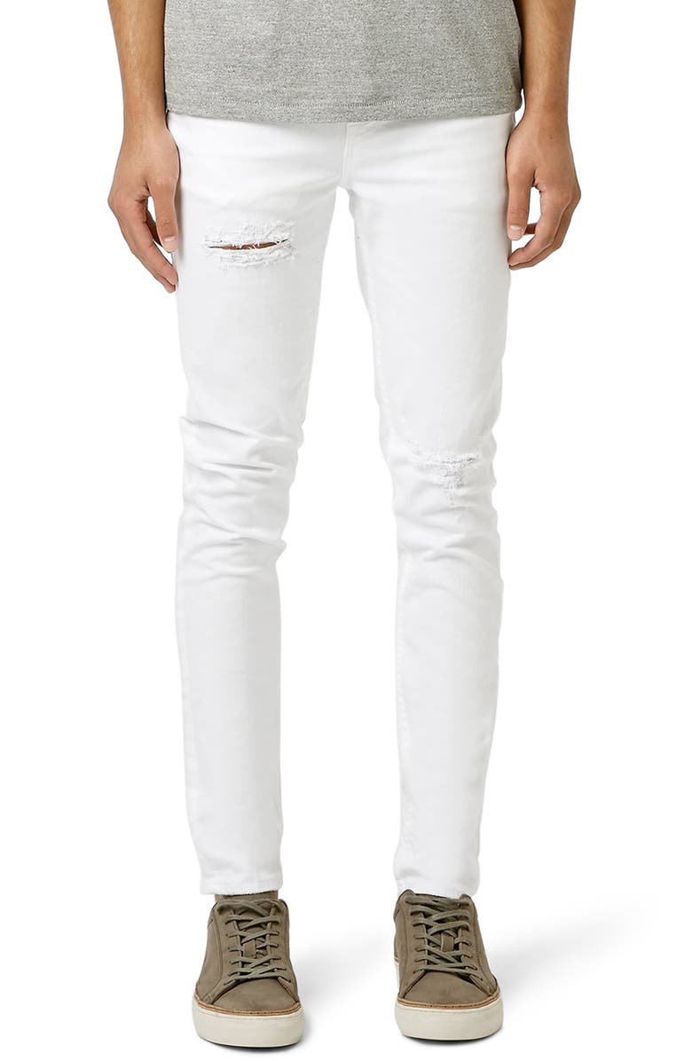 Topman Ripped Stretch Skinny Fit Jeans, Alternate, color, 