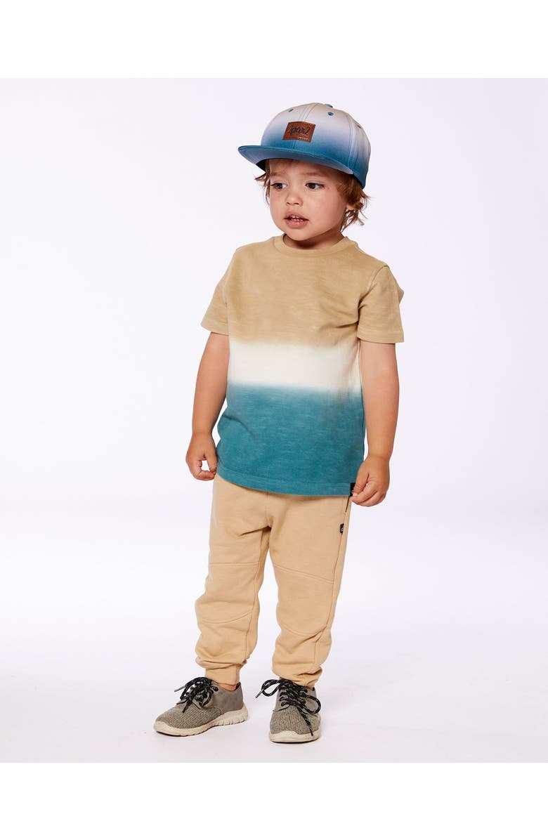 Deux par Deux Baby Boy's Short Sleeve Tee Gradient Beige And Teal, Alternate, color, 