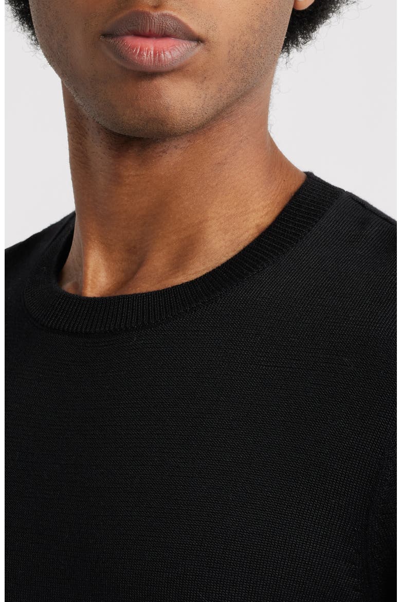 Short Sleeve Crewneck Sweater, Alternate, color, BLACK