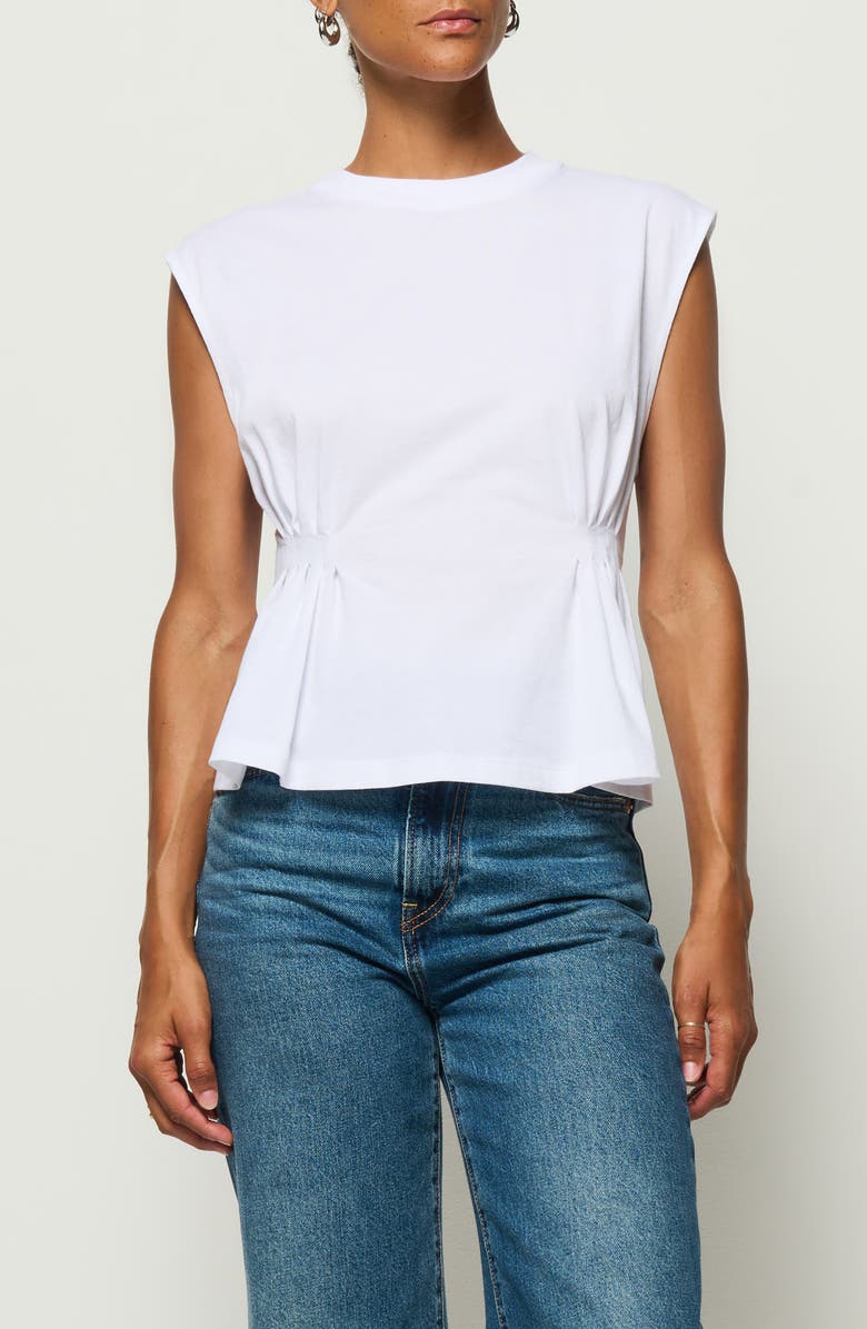 Nation LTD Meg Pleated Organic Cotton Top, Main, color, White