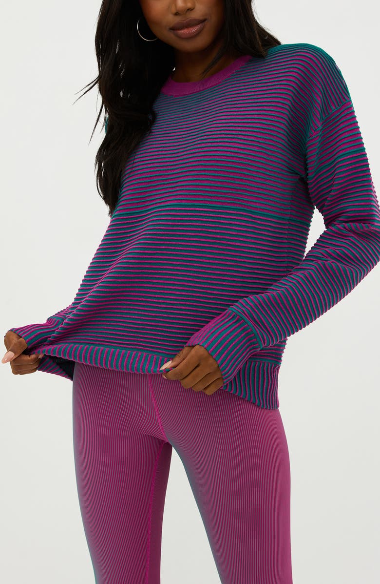 Beach Riot Occulus Stripe Rib Sweater, Alternate, color,