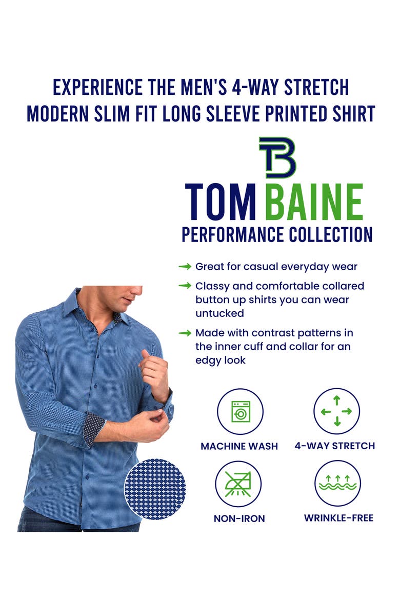 Slim Fit Performance Stretch Long Sleeve Button Front Shirt, Alternate, color, SKY BLUE