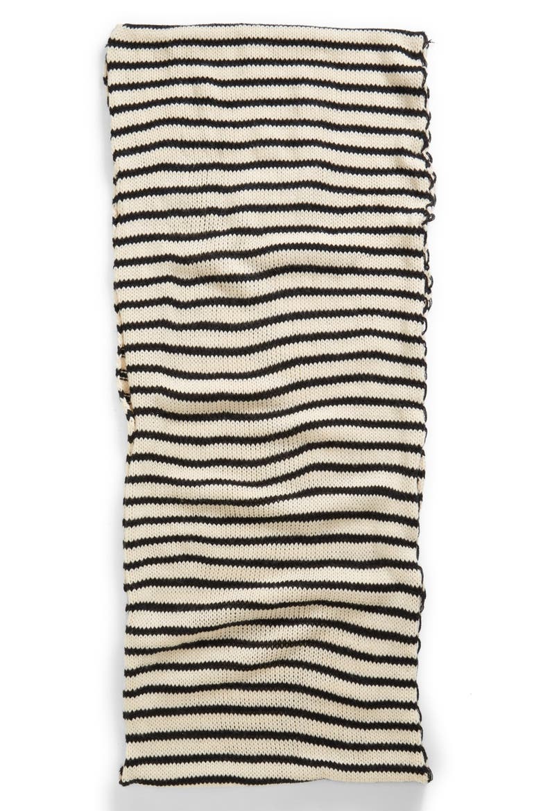 'Gift Box' Stripe Infinity Scarf, Alternate, color, BLACK/ IVORY