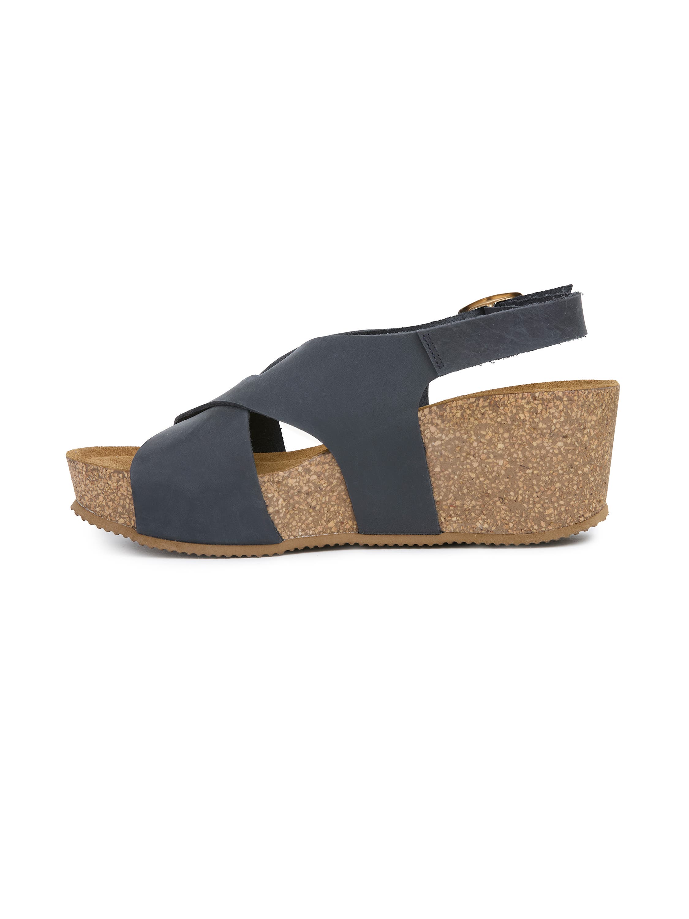 Celtic & Co. Crossover Detail Wedge Sandal, Alternate, color, Dark Navy