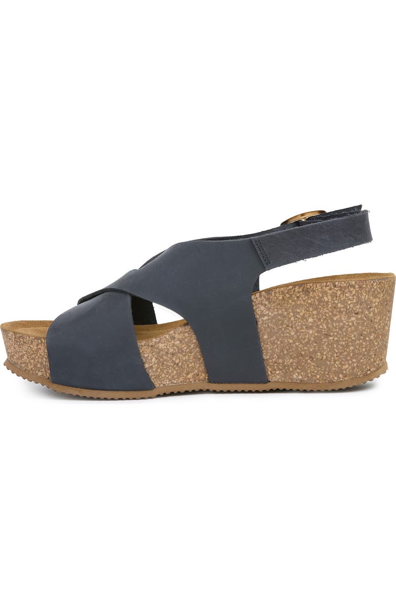 Celtic & Co. Crossover Detail Wedge Sandal, Alternate, color, Dark Navy