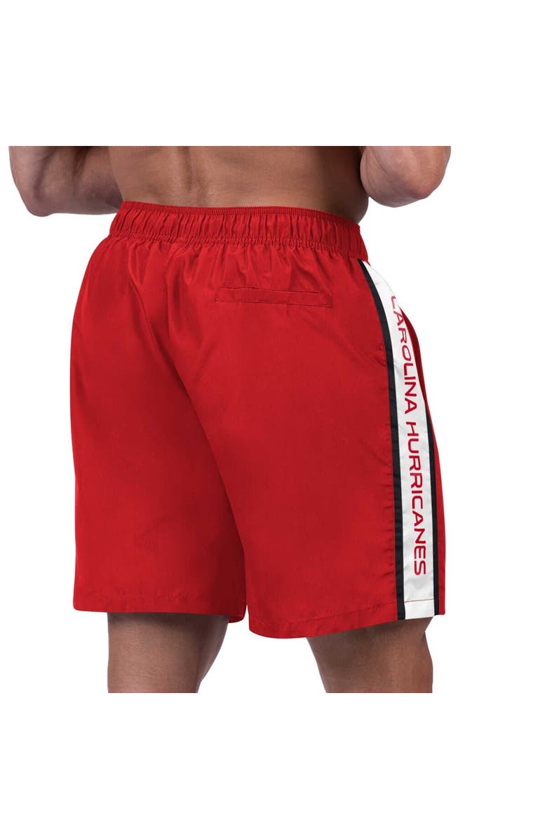 G-III SPORTS BY CARL BANKS Men's G-III Sports by Carl Banks Red Carolina Hurricanes Streamline Volley Swim Trunks, Alternate, color, 