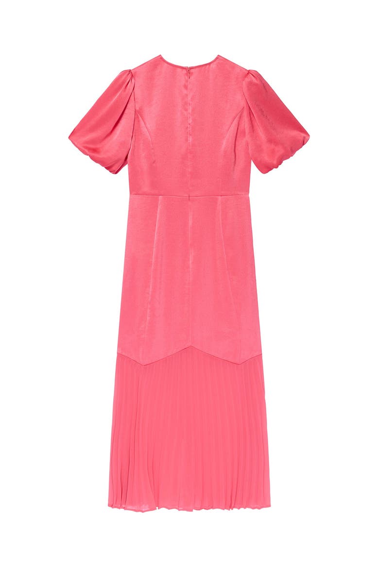 Satin Pleated Maxi Dress, Alternate, color, Pink