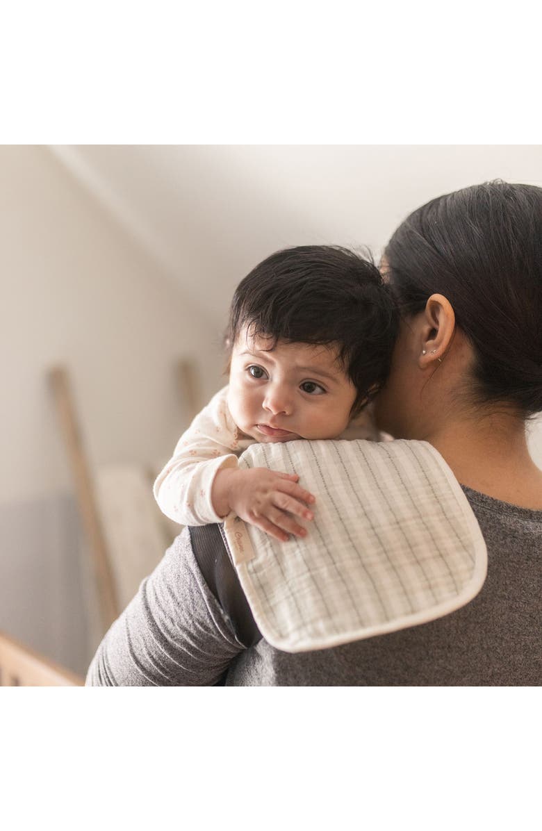 CRANE BABY 3-Pack Assorted Organic Cotton Burp Cloths Set, Alternate, color, White