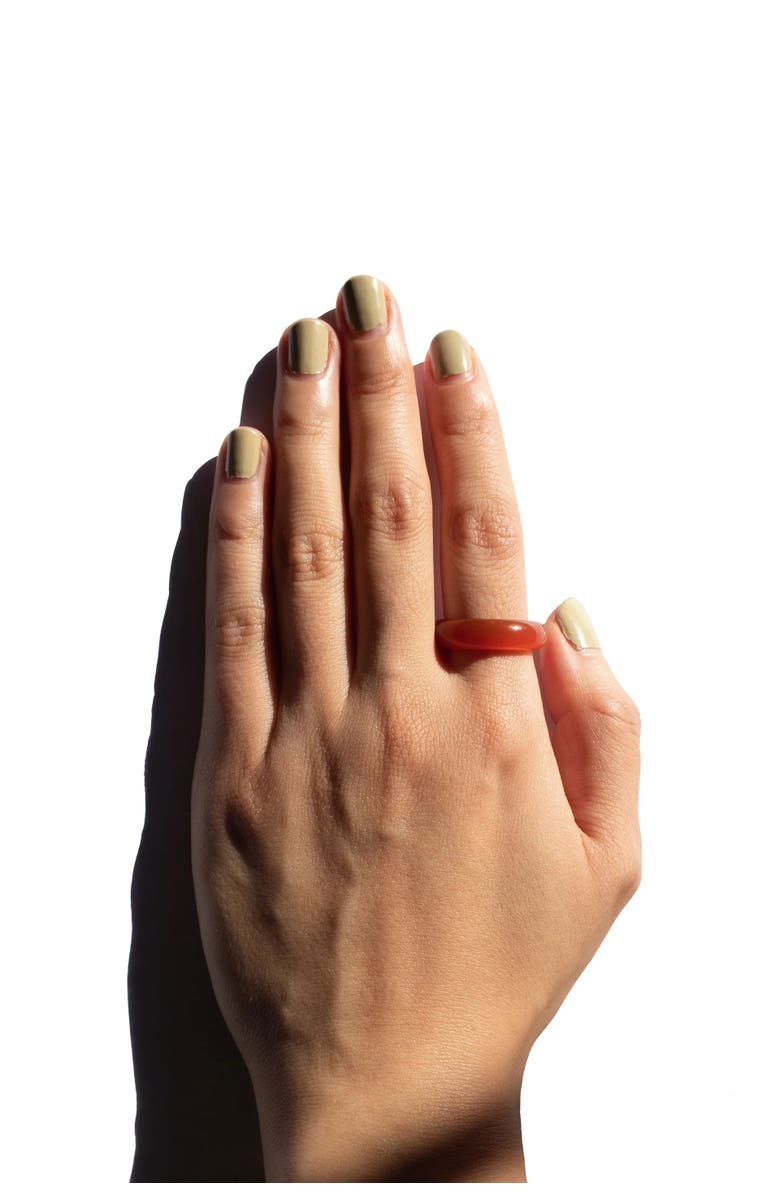 seree Persimmon Dark orange jade stone ring, Alternate, color, Red