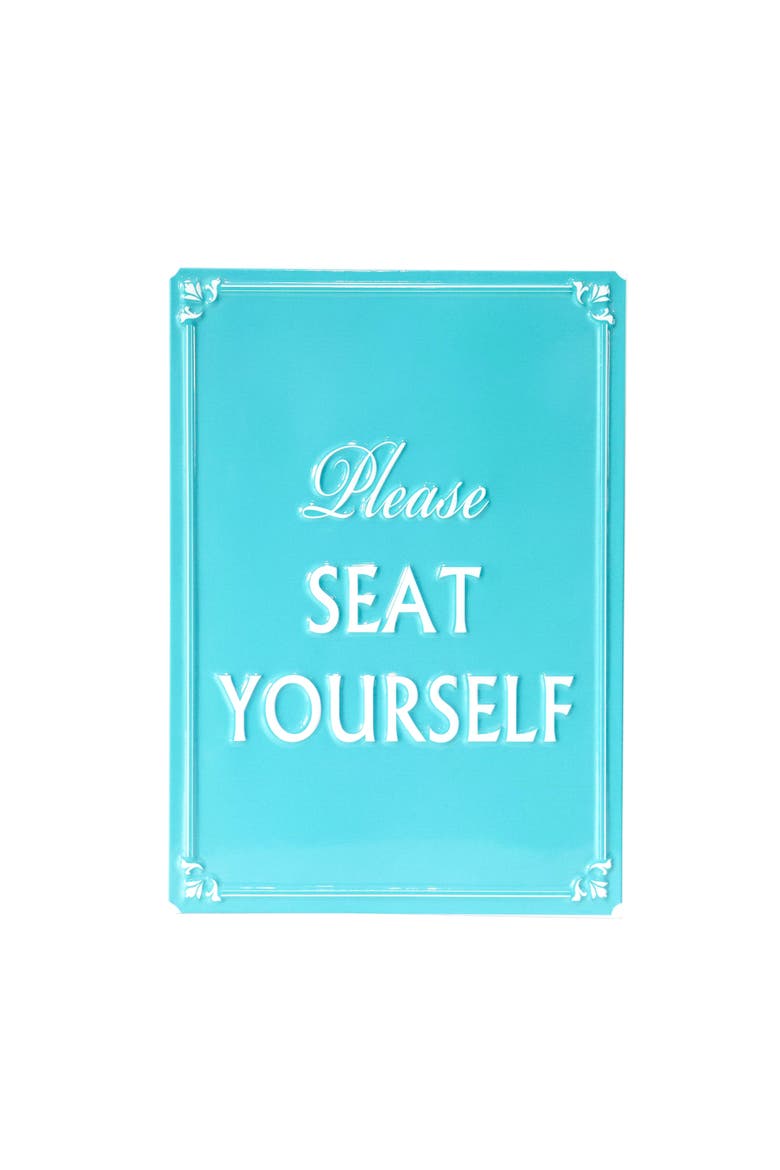 Please Seat Yourself Sign, Main, color, Blue