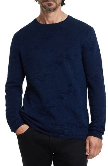 John Varvatos Mercer Wave Long Sleeve T-shirt In Black