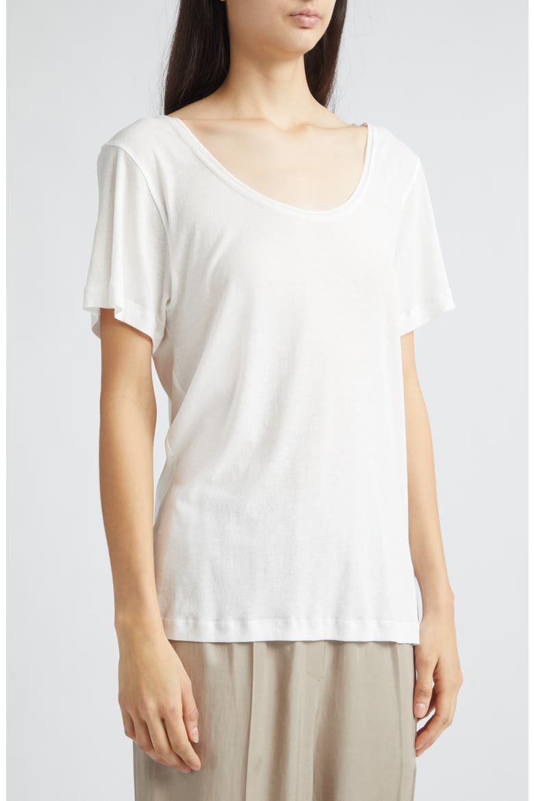 Dion Cotton Scoop Neck T-Shirt, Alternate, color, WHITE