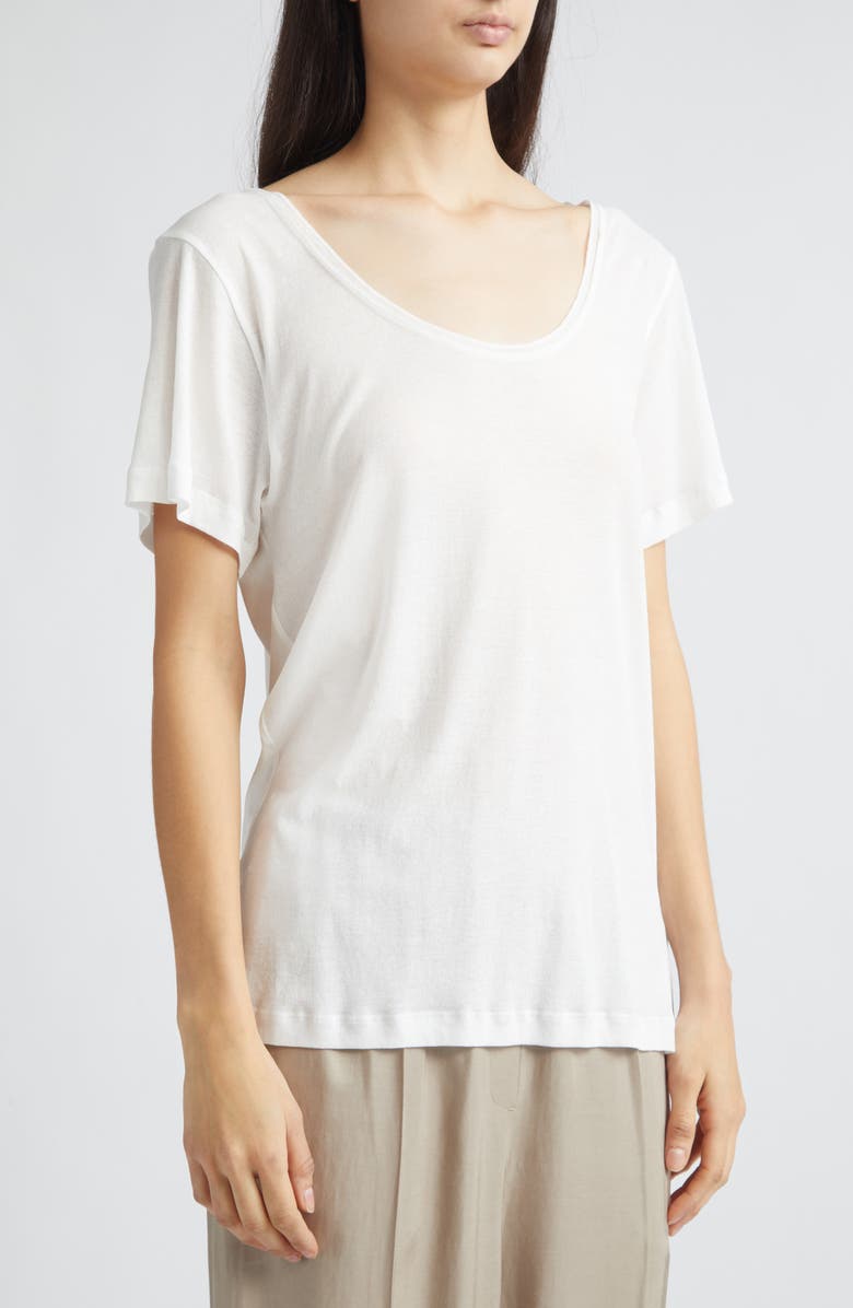 GIA STUDIOS Dion Cotton Scoop Neck T-Shirt, Alternate, color, White