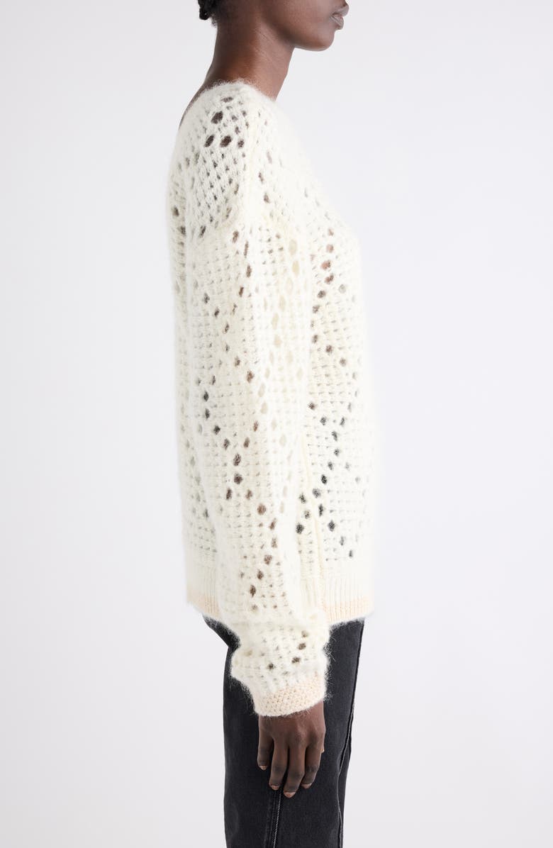 Isabel Marant Medaline Open Knit Sweater, Alternate, color, Ecru