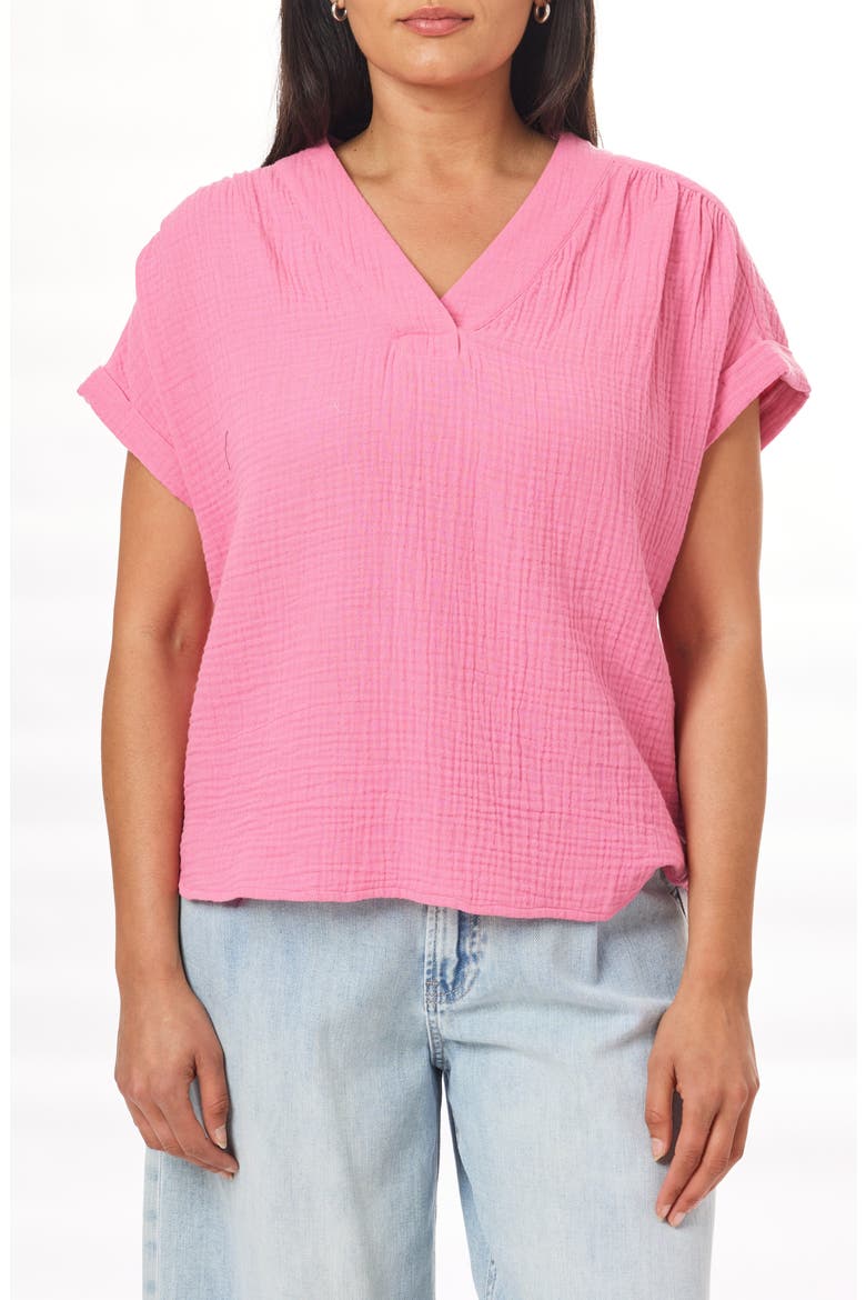 Carmel Gauze Top, Main, color, CHATEAU ROSE