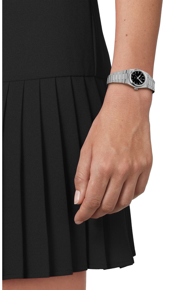 PRX Diamond Bracelet Watch, 25mm, Alternate, color, BLACK