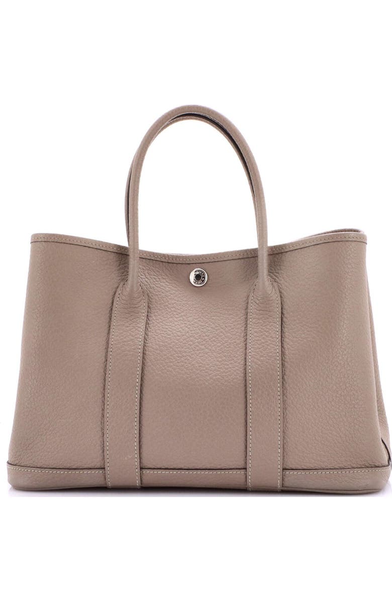 Pre-Owned Hermes Garden Party Tote Leather 30, Alternate, color, Gris Asphalte