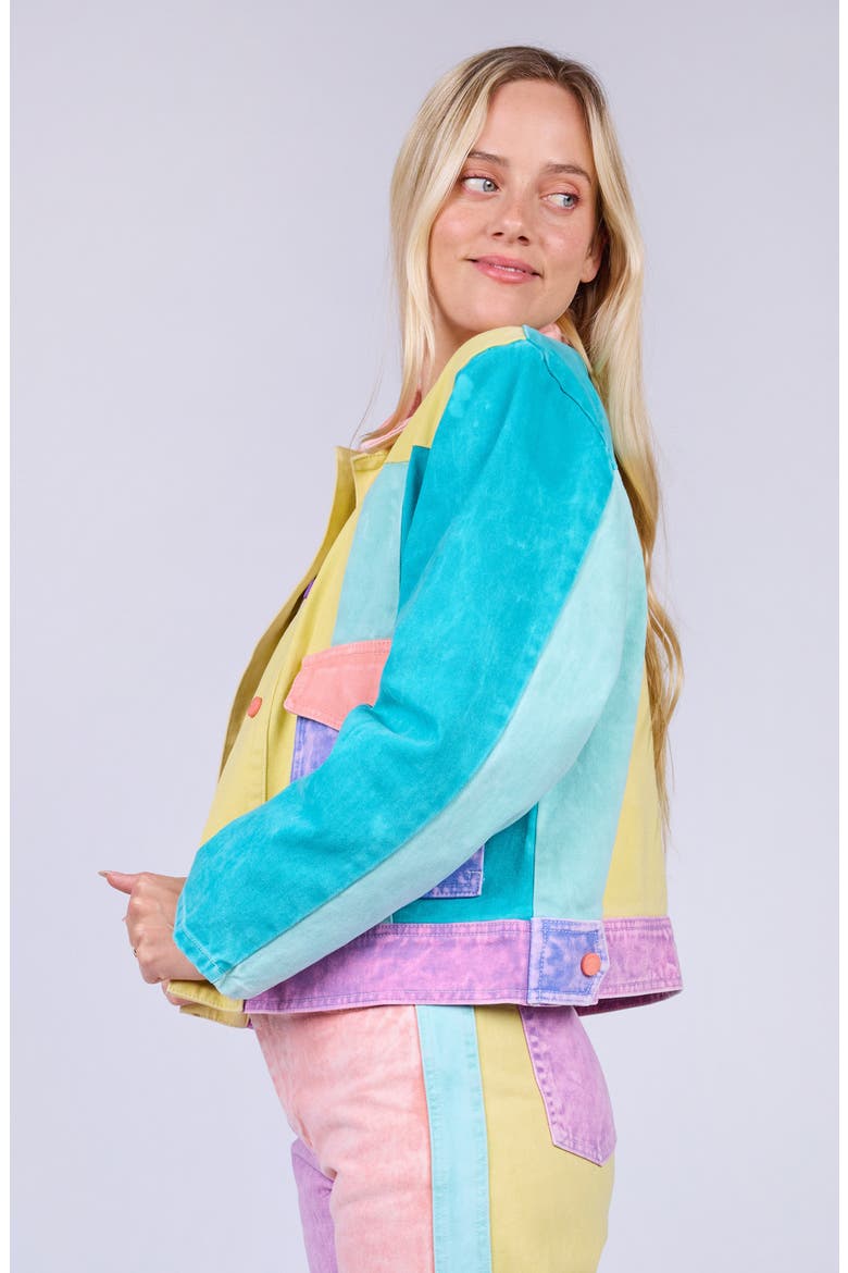 Denim Jacket, Alternate, color, Stellar Night Acid Wash
