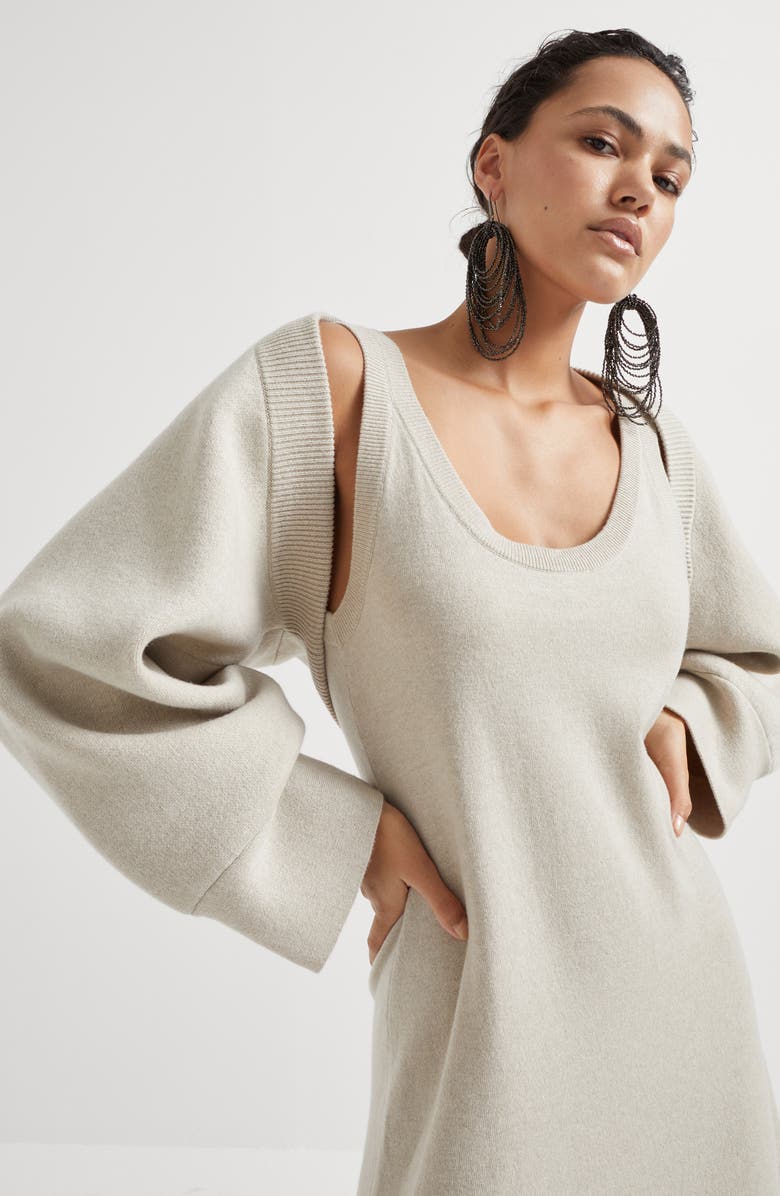 Brunello Cucinelli Double knit shrug, Alternate, color, 