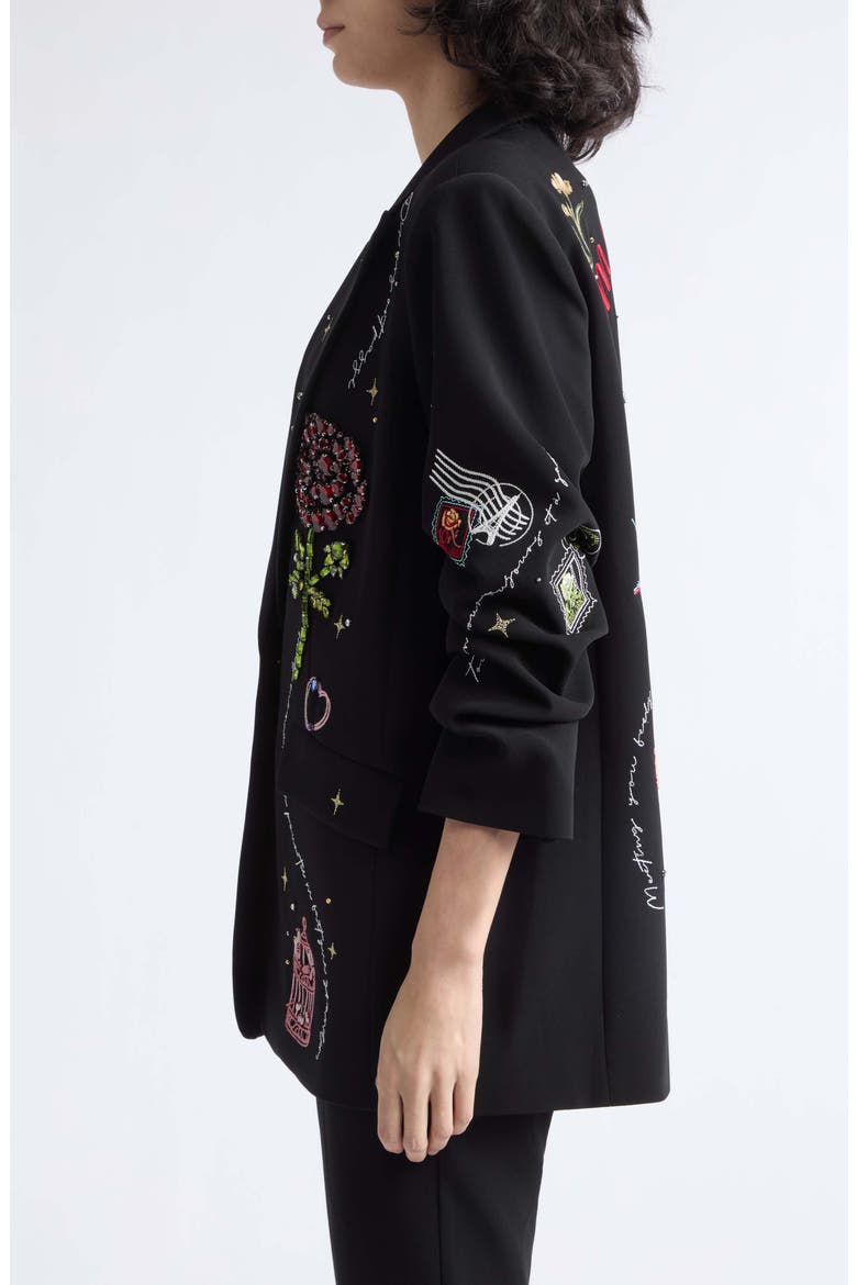 Starry Scribbles Kelsa Blazer, Alternate, color, BLACK/ MULTI