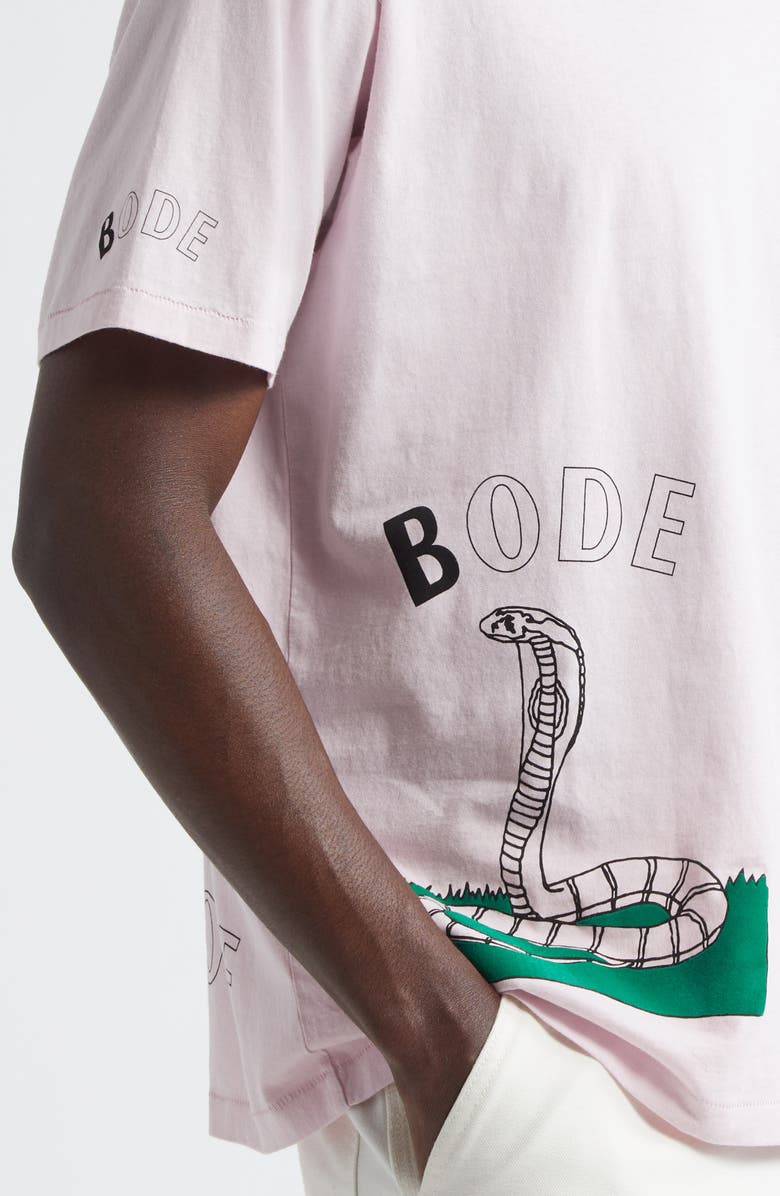 Bode Cobra Graphic Pocket T-Shirt, Alternate, color, Pink